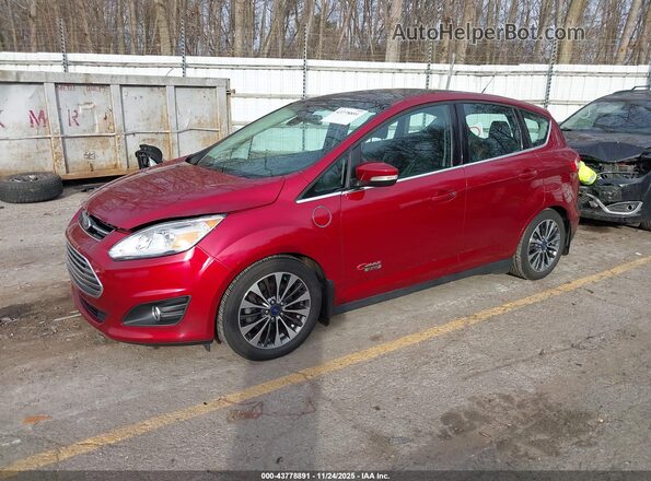 1FADP5FUXHL112244 2017 FORD C-MAX ENERGI Red Առջևի ձախ երեք քառորդ տեսարան