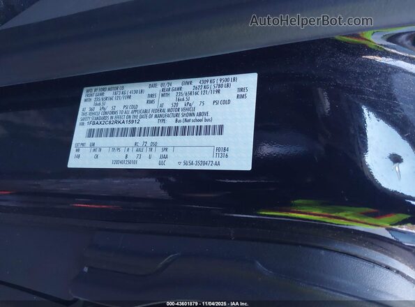 1FBAX2C82RKA15912 2024 FORD PASSENGER Black Widok komory silnika