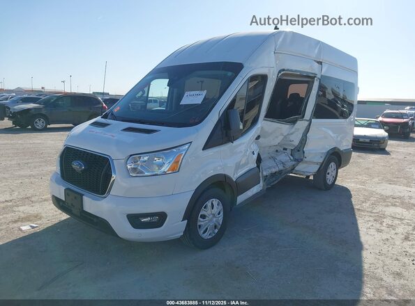 1FBAX2X80MKA49592 2021 FORD PASSENGER White წინა მარცხენა ხედი სამი მეოთხედიდან