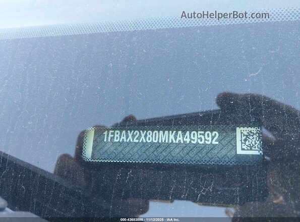 1FBAX2X80MKA49592 2021 FORD PASSENGER White ძრავის განყოფილების ხედი