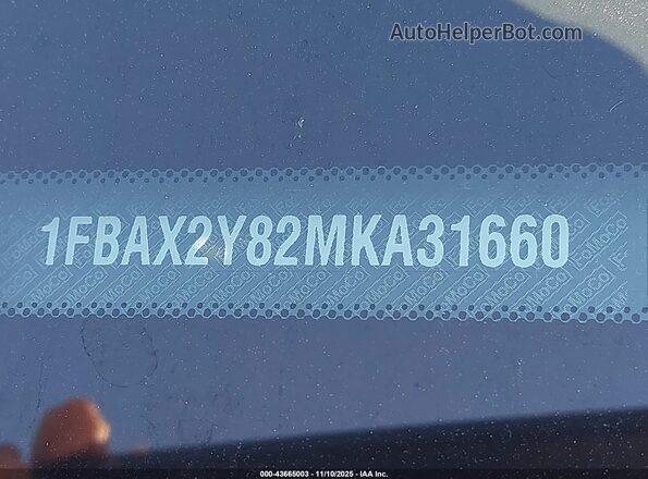 1FBAX2Y82MKA31660 2021 FORD PASSENGER White 