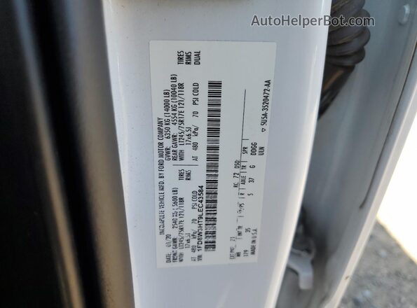 1FD8W3HT9LEC43584 2020 FORD F350 White ძრავის განყოფილების ხედი