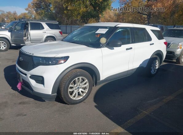1FM5K8AC2LGC67929 2020 FORD POLICE INTERCEPTOR White Առջևի ձախ երեք քառորդ տեսարան