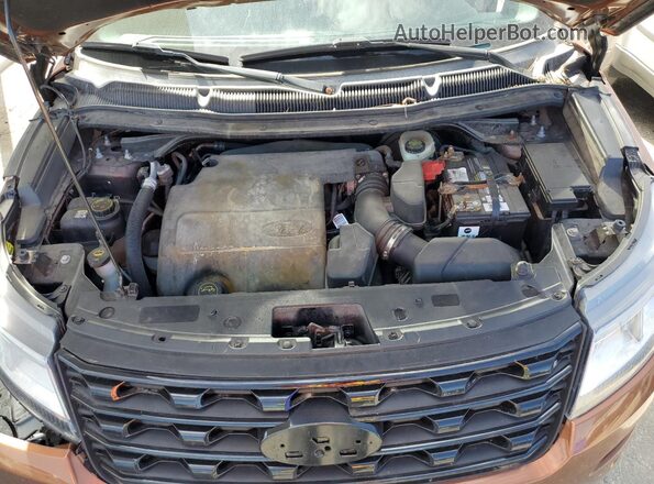 1FM5K8D85HGA28308 2017 FORD FORD EXPLORER Orange ძრავის განყოფილების ხედი