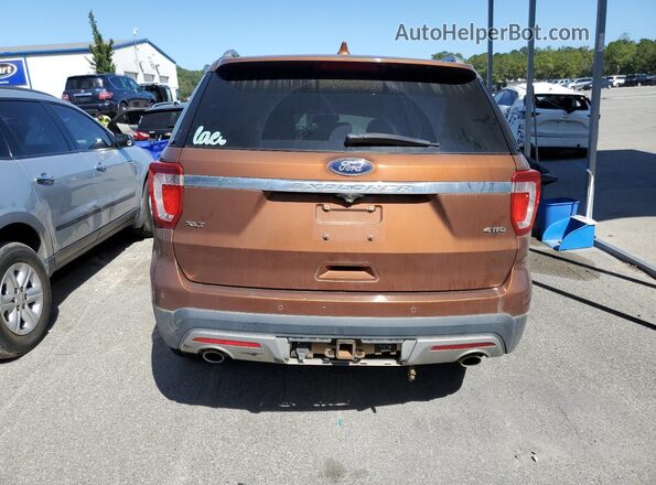 1FM5K8D85HGA28308 2017 FORD FORD EXPLORER Orange უკანა ხედი