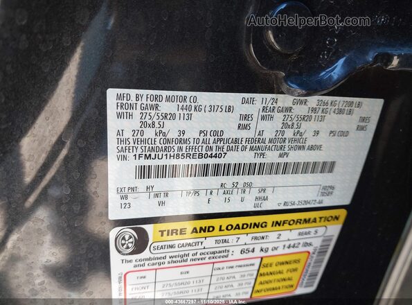 1FMJU1H85REB04407 2024 FORD EXPEDITION Gray ძრავის განყოფილების ხედი