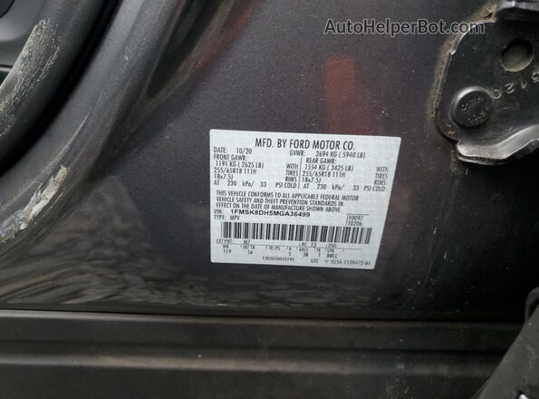 1FMSK8DH5MGA36499 2021 FORD FORD EXPLORER Gray 