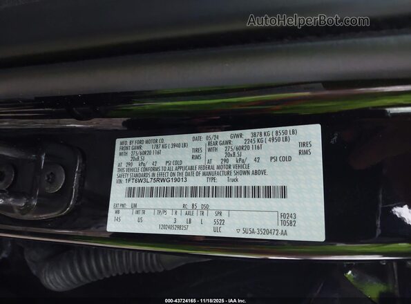 1FT6W3L75RWG19013 2024 FORD F-150 LIGHTNING Black 