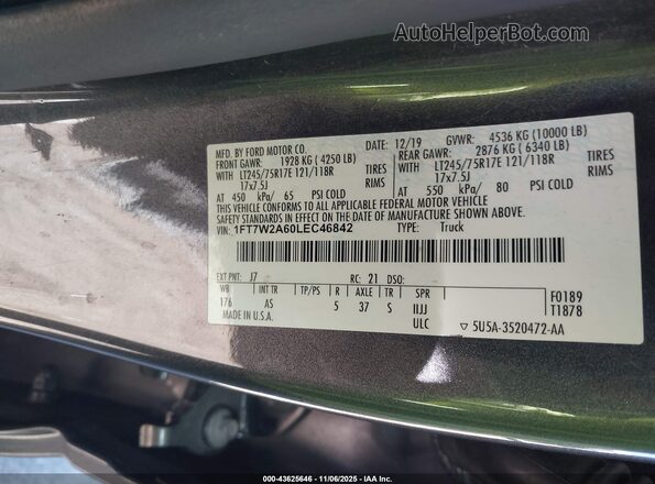 1FT7W2A60LEC46842 2020 FORD F-250 Blue Engine compartment view
