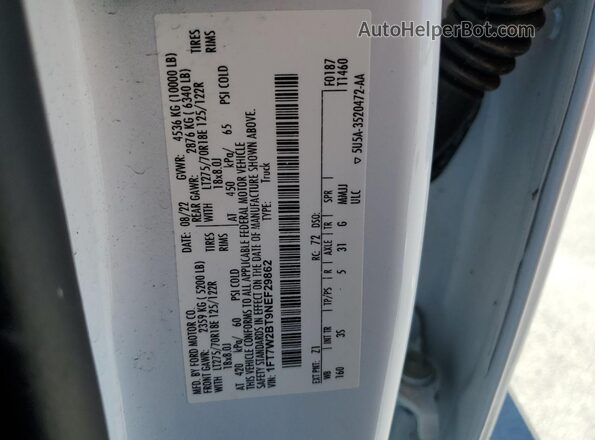 1FT7W2BT9NEF29862 2022 FORD F250 White Շարժիչի բաժամունքի տեսք