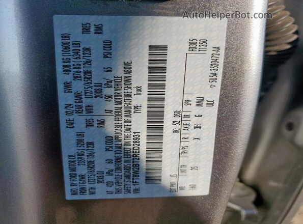1FT8W2BT2RED28931 2024 FORD F250 Gray Widok komory silnika