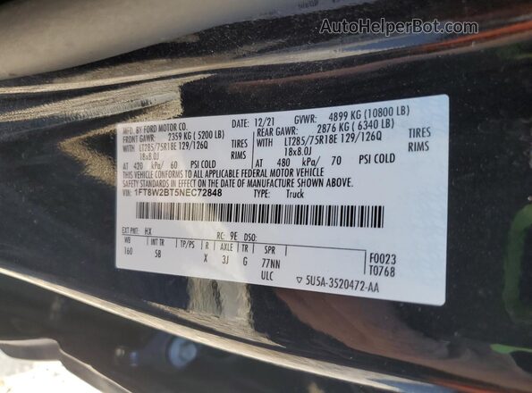 1FT8W2BT5NEC72848 2022 FORD F250 Blue Widok komory silnika