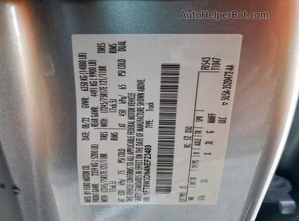 1FT8W3DN4NEF23489 2022 FORD F350 Серебряный Вид подкапотного пространства