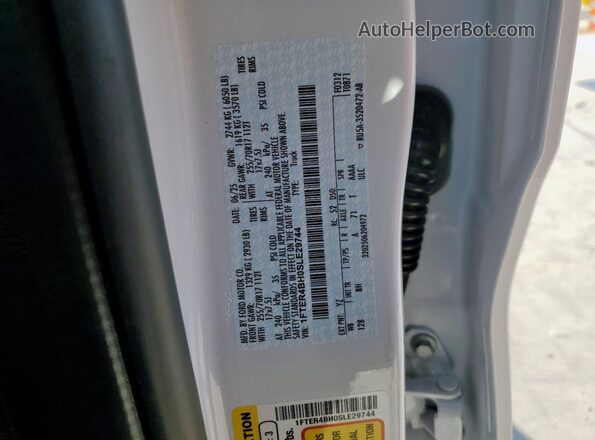 1FTER4BH0SLE29744 2025 FORD RANG White Вид наклейки з VIN-кодом