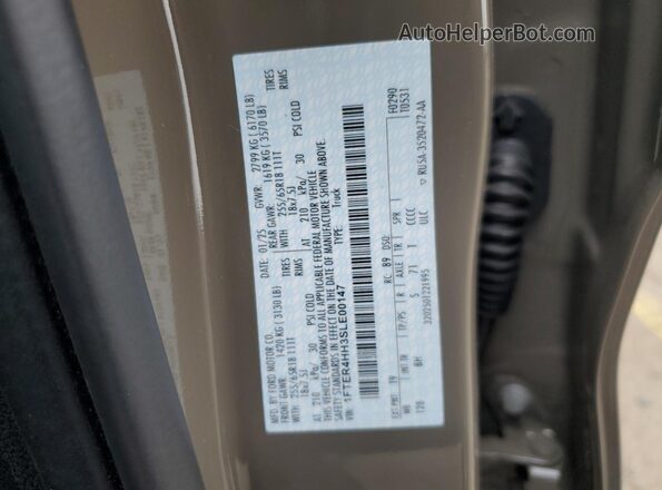 1FTER4HH3SLE00147 2025 FORD RANG Tan ძრავის განყოფილების ხედი