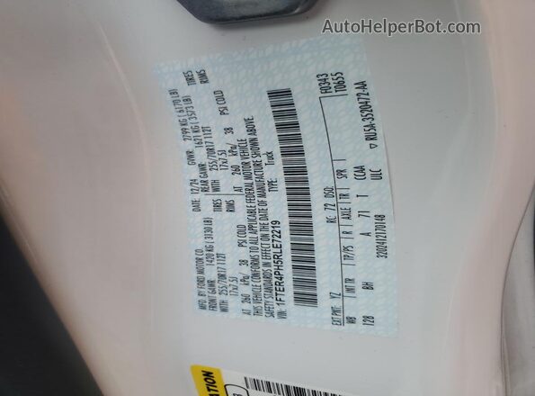 1FTER4PH5RLE72219 2024 FORD RANG White Շարժիչի բաժամունքի տեսք