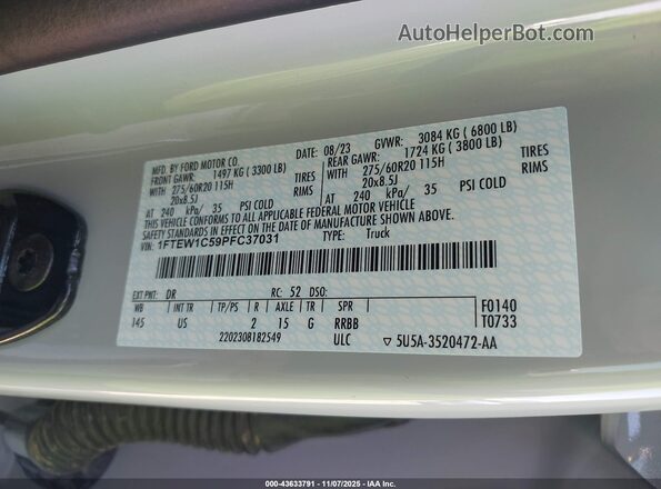 1FTEW1C59PFC37031 2023 FORD F150 Gray Engine compartment view