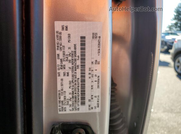 1FTEW1EP3HFB33778 2017 FORD F150 Silver Vista del compartimento del motor