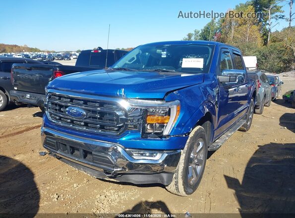 1FTFW1E80NKE59795 2022 FORD F150 Blue Передня ліва чверть