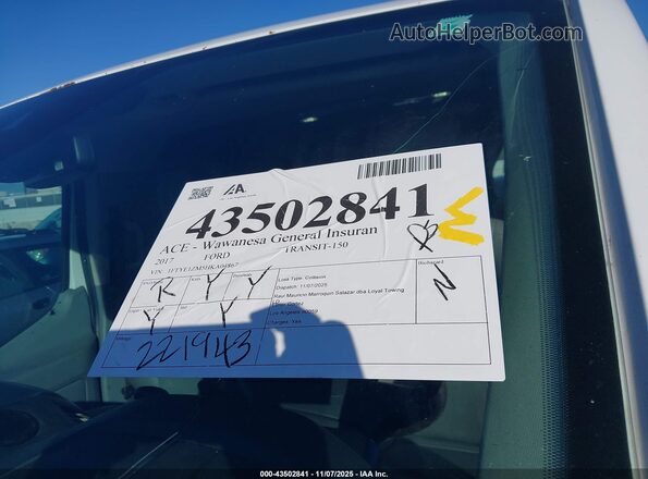 1FTYE1ZM5HKA04867 2017 FORD TRANSIT-150 White 
