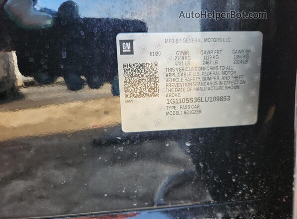 1G1105S36LU109853 2020 CHEVROLET IMPALA Black Widok komory silnika