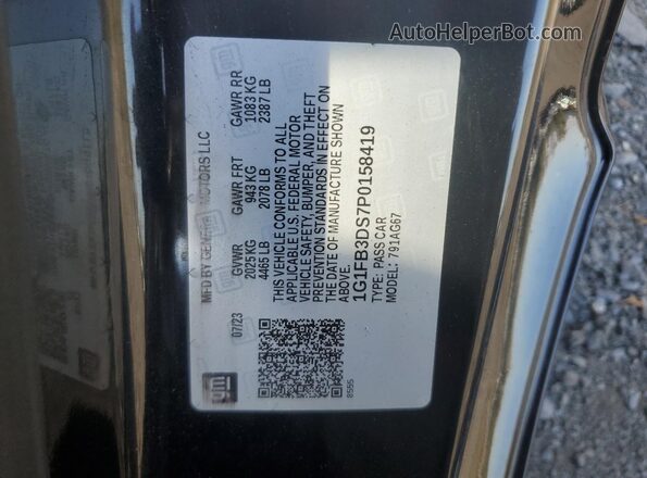 1G1FB3DS7P0158419 2023 CHEVROLET CAMARO Черный Вид подкапотного пространства