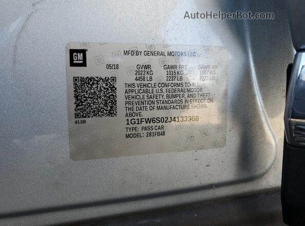 1G1FW6S02J4133368 2018 CHEVROLET BOLT Silver Widok komory silnika