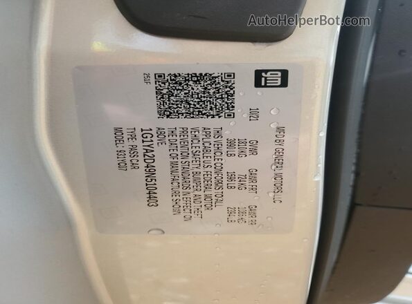 1G1YA2D49N5104403 2022 CHEVROLET CORVETTE Silver Vista del compartimento del motor