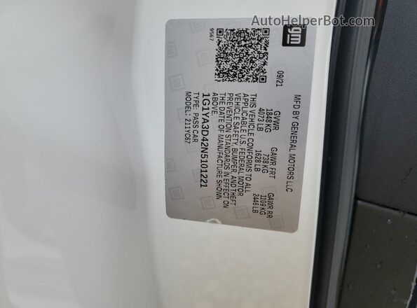 1G1YA3D42N5101221 2022 CHEVROLET CORVETTE White Widok komory silnika