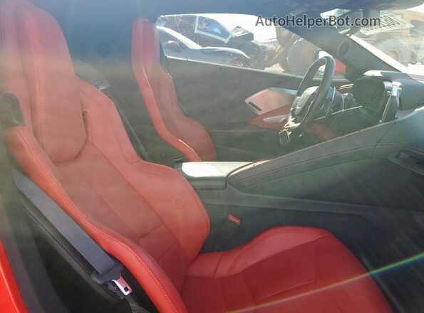 1G1YB2D40M5114183 2021 CHEVROLET CORVETTE Red Rear seats view
