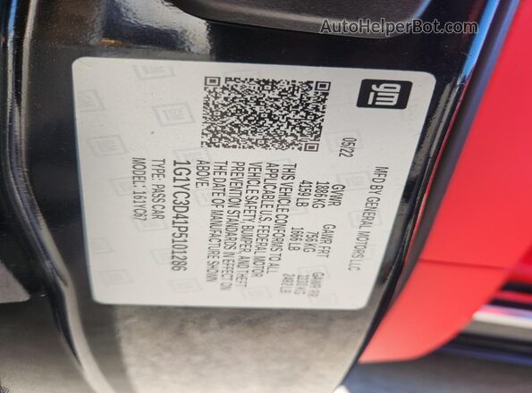 1G1YC3D41P5101286 2023 CHEVROLET CORVETTE Black Vista del compartimento del motor
