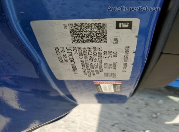 1G1YC3D47M5108416 2021 CHEVROLET CORVETTE Blue ძრავის განყოფილების ხედი