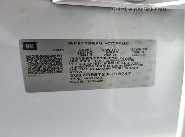1G1ZB5ST2JF215747 2018 CHEVROLET MALIBU Purple Widok komory silnika