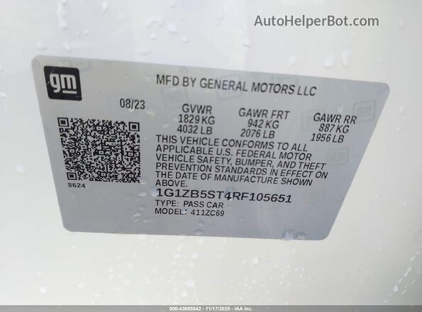 1G1ZB5ST4RF105651 2024 CHEVROLET MALIBU White Շարժիչի բաժամունքի տեսք