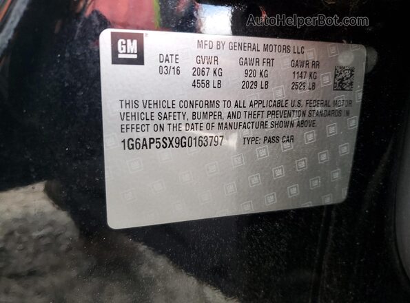 1G6AP5SX9G0163797 2016 CADILLAC CTS Black Engine compartment view
