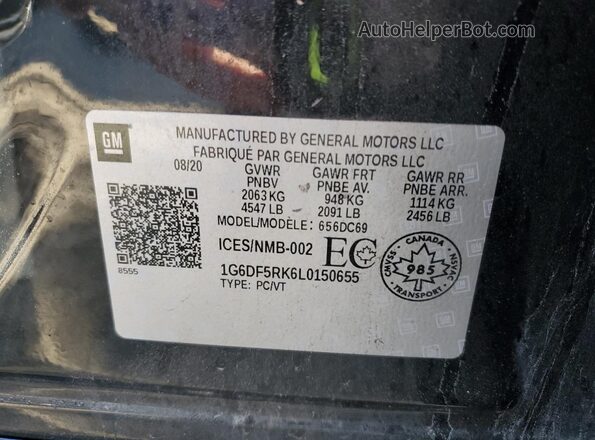 1G6DF5RK6L0150655 2020 CADILLAC CT4 Black Vista del compartimento del motor