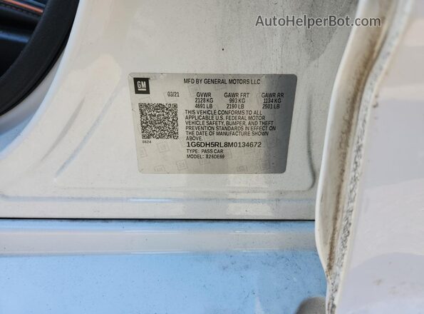 1G6DH5RL8M0134672 2021 CADILLAC CT4 White Vista del compartimento del motor