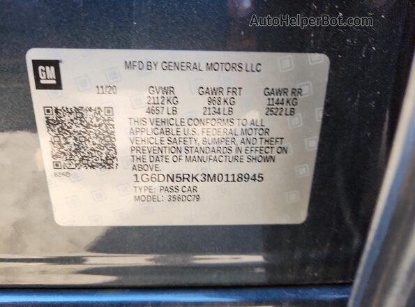 1G6DN5RK3M0118945 2021 CADILLAC CT5 Black Vista del compartimento del motor