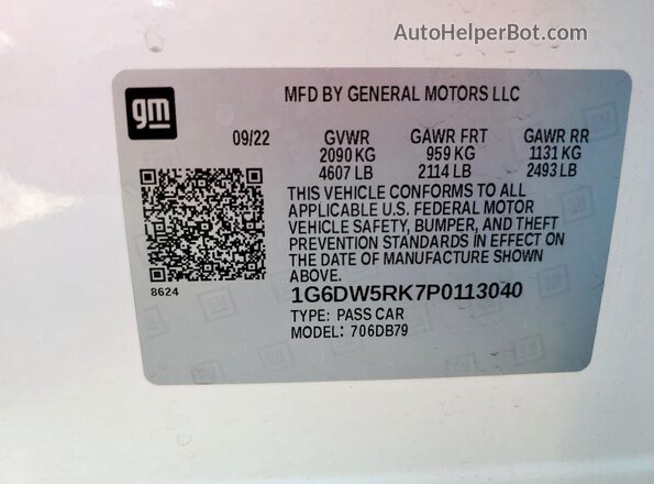 1G6DW5RK7P0113040 2023 CADILLAC CT5 Белый Вид подкапотного пространства