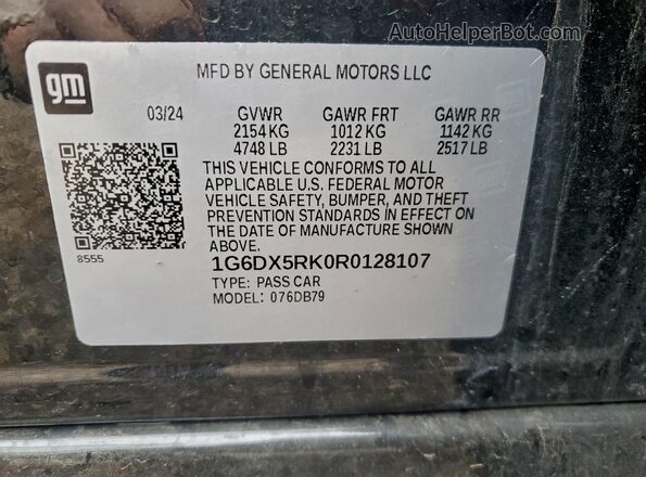 1G6DX5RK0R0128107 2024 CADILLAC CT5 Black Widok komory silnika