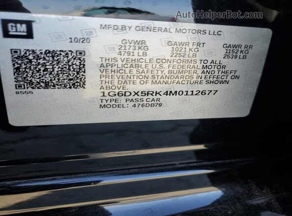 1G6DX5RK4M0112677 2021 CADILLAC CT5 Black Вид підкапотного простору