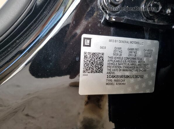 1G6KB5RS8KU136282 2019 CADILLAC CT6 Black Widok komory silnika