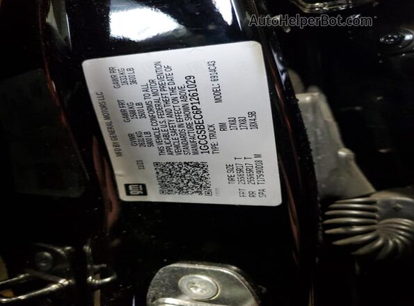 1GCGSBEC6P1261029 2023 CHEVROLET COLORADO Black Vista de la etiqueta del VIN