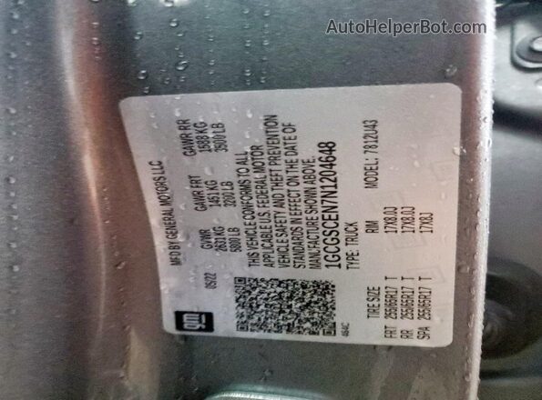 1GCGSCEN7N1204648 2022 CHEVROLET COLORADO Gray Vista del compartimento del motor