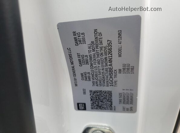 1GCHSBEA4N1266357 2022 CHEVROLET COLORADO Белый Вид подкапотного пространства