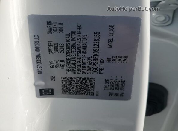 1GCPSBEK0S1228155 2025 CHEVROLET COLORADO White Widok komory silnika