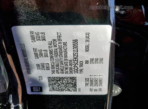 1GCPSCEK2S1130556 2025 CHEVROLET COLORADO Black Widok naklejki z numerem VIN
