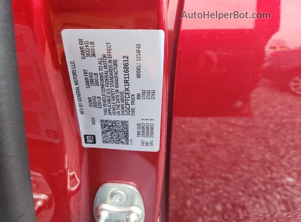 1GCPTCEK1R1168612 2024 CHEVROLET COLORADO Burgundy Շարժիչի բաժամունքի տեսք