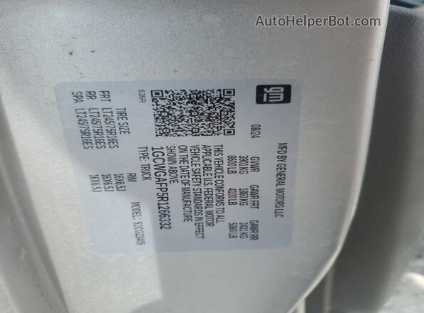 1GCWGAFP5R1266332 2024 CHEVROLET EXPRESS Silver VIN sticker view