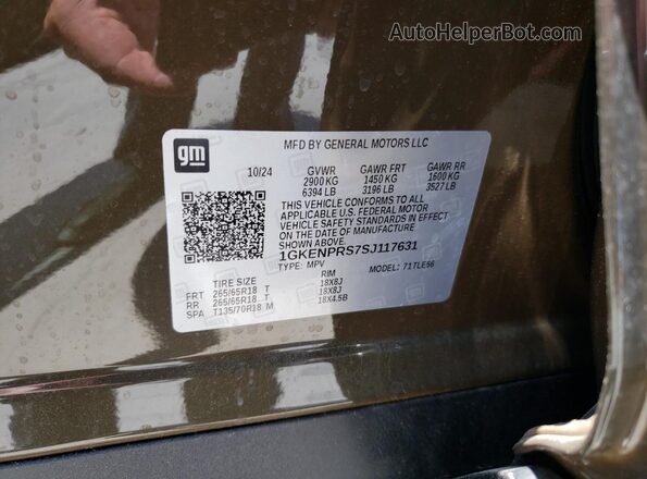 1GKENPRS7SJ117631 2025 GMC ACADIA Коричневый Панорамный вид салона 360°